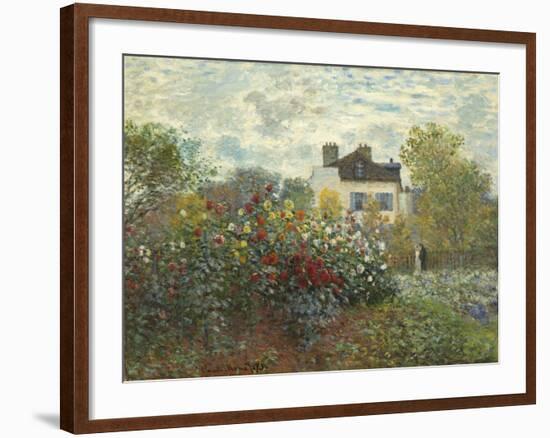 The Artist's Garden in Argenteuil (A Corner of the Garden with Dahlias), 1873-Claude Monet-Framed Giclee Print