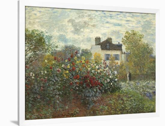 The Artist's Garden in Argenteuil (A Corner of the Garden with Dahlias), 1873-Claude Monet-Framed Giclee Print