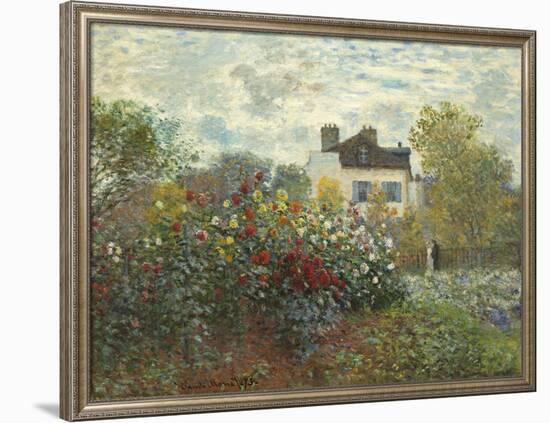 The Artist's Garden in Argenteuil (A Corner of the Garden with Dahlias), 1873-Claude Monet-Framed Giclee Print