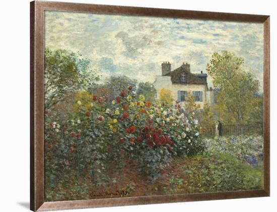 The Artist's Garden in Argenteuil (A Corner of the Garden with Dahlias), 1873-Claude Monet-Framed Giclee Print