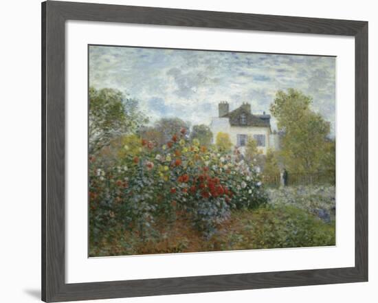 The Artist's Garden in Argenteuil, c.1873-Claude Monet-Framed Art Print