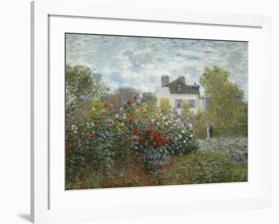 The Artist's Garden in Argenteuil, c.1873-Claude Monet-Framed Art Print