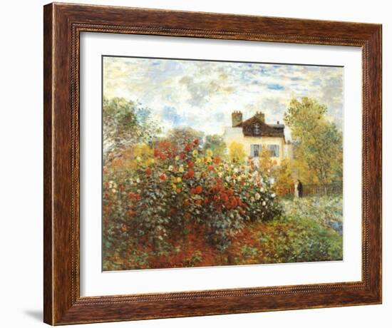 The Artist's Garden in Argenteuil-Claude Monet-Framed Art Print