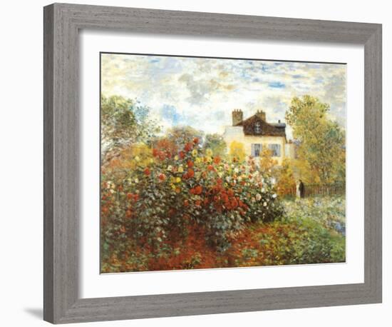 The Artist's Garden in Argenteuil-Claude Monet-Framed Art Print