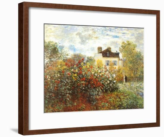 The Artist's Garden in Argenteuil-Claude Monet-Framed Art Print
