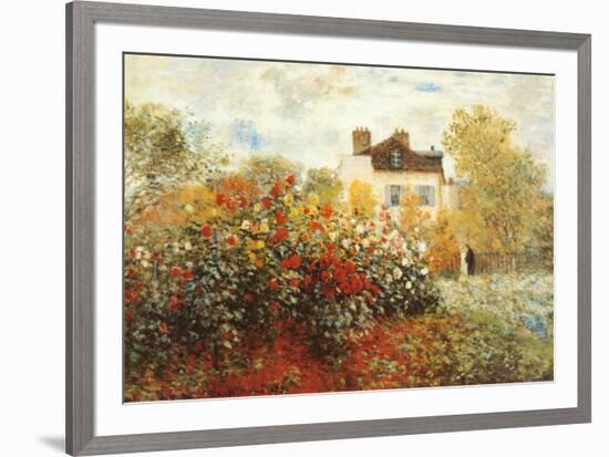 The Artist's Garden in Argenteuil-Claude Monet-Framed Art Print