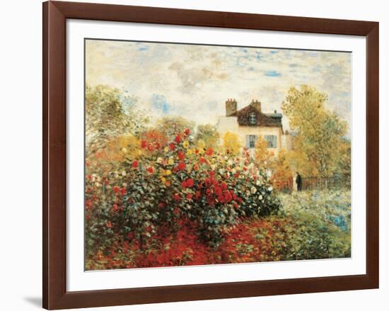 The Artist's Garden in Argenteuil-Claude Monet-Framed Art Print