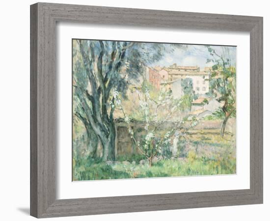 The Artist's Garden in Cannet, Le Jardin de L'Artiste au Cannet, 1931-Henri Lebasque-Framed Giclee Print