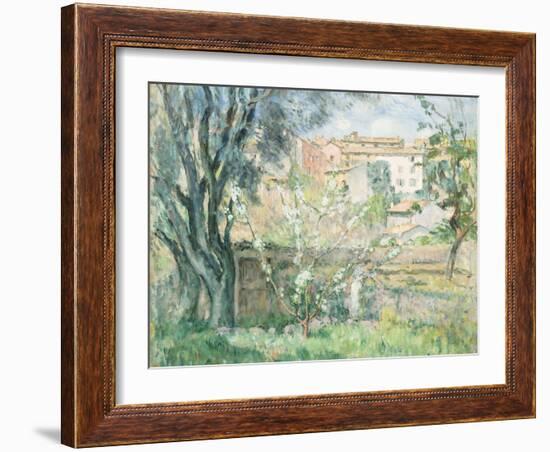 The Artist's Garden in Cannet, Le Jardin de L'Artiste au Cannet, 1931-Henri Lebasque-Framed Giclee Print