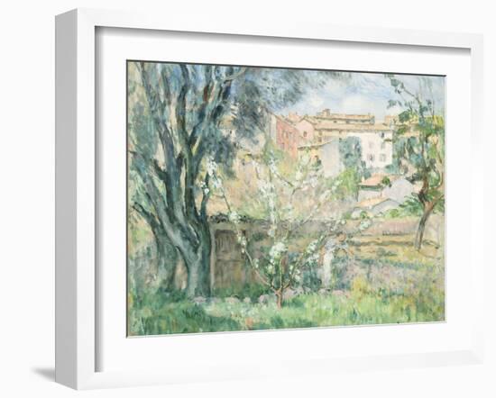 The Artist's Garden in Cannet, Le Jardin de L'Artiste au Cannet, 1931-Henri Lebasque-Framed Giclee Print