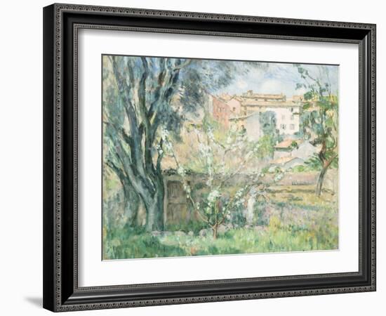 The Artist's Garden in Cannet, Le Jardin de L'Artiste au Cannet, 1931-Henri Lebasque-Framed Giclee Print