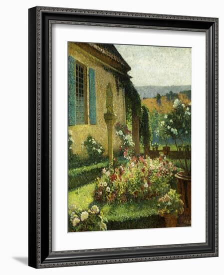 The Artist's Garden, Le Jardin de L'Artiste-Henri Martin-Framed Giclee Print