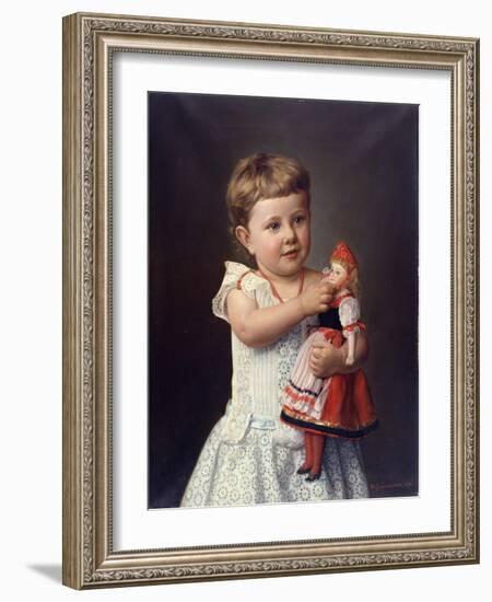 The Artist's Granddaughter, Olga Graupenstein, 1888-Friederich Wilhelm Graupenstein-Framed Giclee Print