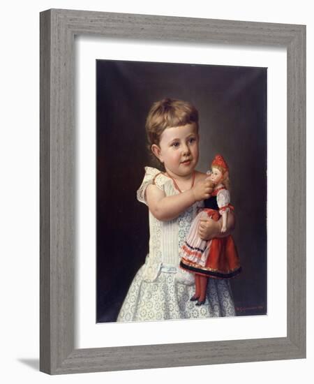 The Artist's Granddaughter, Olga Graupenstein, 1888-Friederich Wilhelm Graupenstein-Framed Giclee Print