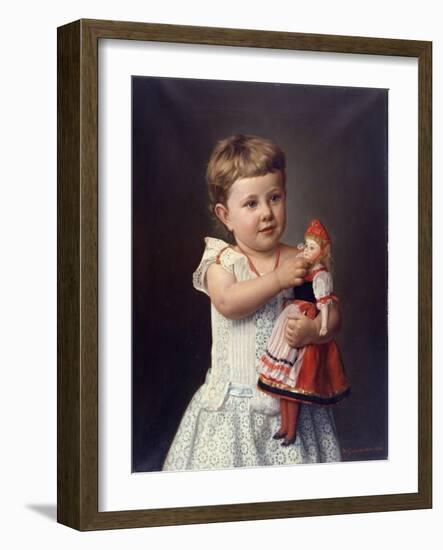 The Artist's Granddaughter, Olga Graupenstein, 1888-Friederich Wilhelm Graupenstein-Framed Giclee Print