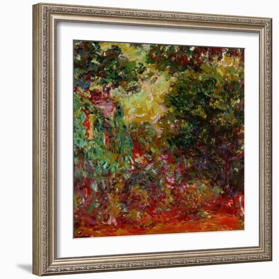 The Artist's House at Giverny, Seen from the Rose Garden, 1922-1924-Claude Monet-Framed Giclee Print