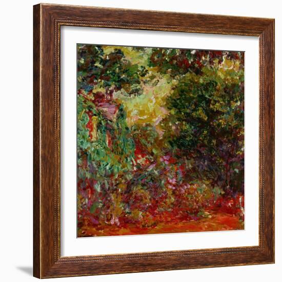 The Artist's House at Giverny, Seen from the Rose Garden, 1922-1924-Claude Monet-Framed Giclee Print