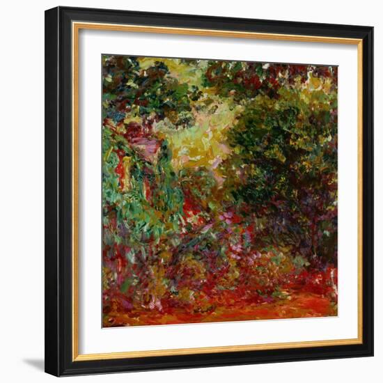 The Artist's House at Giverny, Seen from the Rose Garden, 1922-1924-Claude Monet-Framed Giclee Print