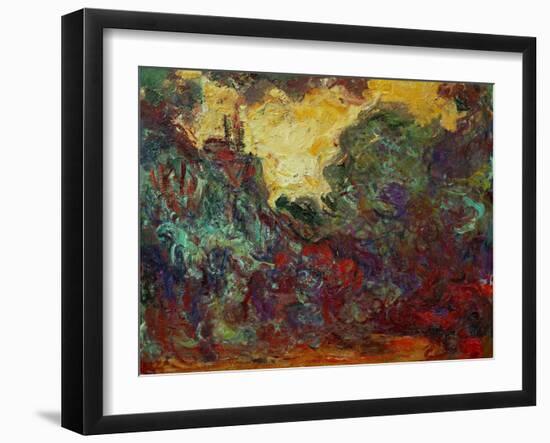 The Artist's House at Giverny Seen from the Rose Garden, 1922-1924-Claude Monet-Framed Premium Giclee Print
