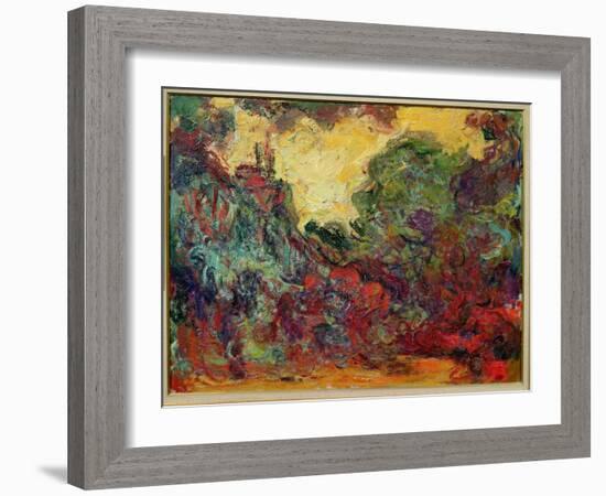 The Artist's House from the Rose Garden, 1922-24-Claude Monet-Framed Giclee Print