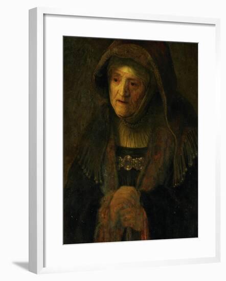 The Artist's Mother, as Prophetess Hannah-Rembrandt van Rijn-Framed Giclee Print