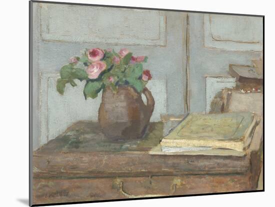 The Artist's Paint Box and Moss Roses, by Edouard Vuillard, 1898, French painting,-Edouard Vuillard-Mounted Art Print