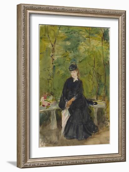 The Artist's Sister Edma Seated in a Park, 1864-Berthe Morisot-Framed Giclee Print