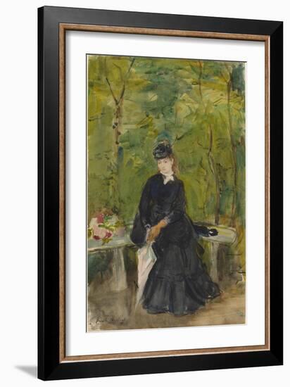 The Artist's Sister Edma Seated in a Park, 1864-Berthe Morisot-Framed Giclee Print