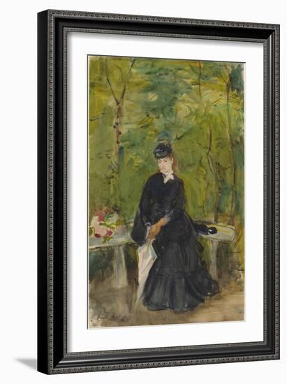 The Artist's Sister Edma Seated in a Park, 1864-Berthe Morisot-Framed Giclee Print