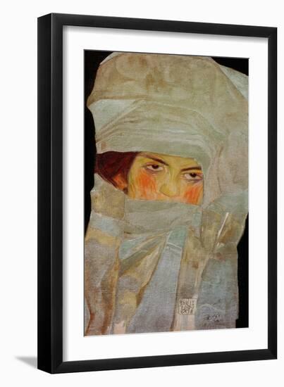 The Artist's Sister Melanie with Silver-Colored Scarves, 1908-Egon Schiele-Framed Giclee Print