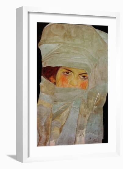 The Artist's Sister Melanie with Silver-Colored Scarves, 1908-Egon Schiele-Framed Giclee Print