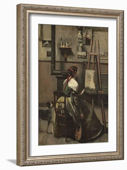 The Artist's Studio, C.1868-Jean-Baptiste-Camille Corot-Framed Giclee Print