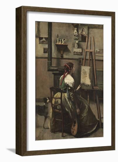 The Artist's Studio, C.1868-Jean-Baptiste-Camille Corot-Framed Giclee Print