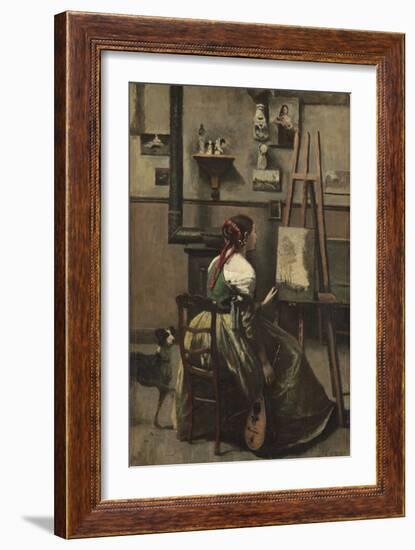 The Artist's Studio, C.1868-Jean-Baptiste-Camille Corot-Framed Giclee Print