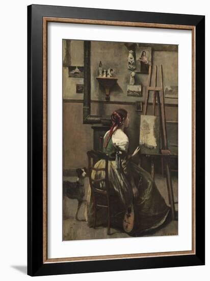 The Artist's Studio, C.1868-Jean-Baptiste-Camille Corot-Framed Giclee Print