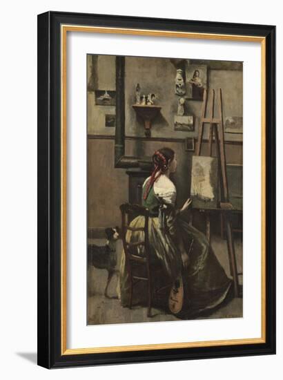 The Artist's Studio, C.1868-Jean-Baptiste-Camille Corot-Framed Giclee Print