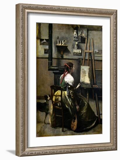 The Artist's Studio-Jean-Baptiste-Camille Corot-Framed Giclee Print