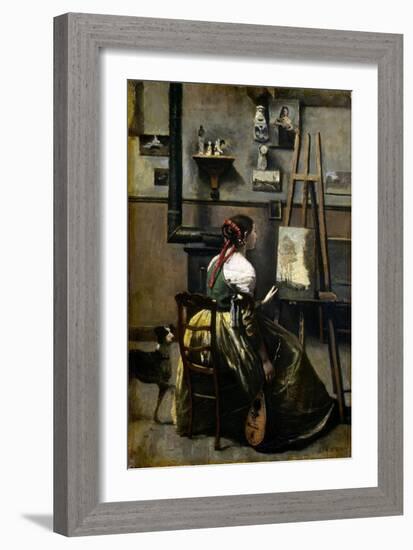 The Artist's Studio-Jean-Baptiste-Camille Corot-Framed Giclee Print
