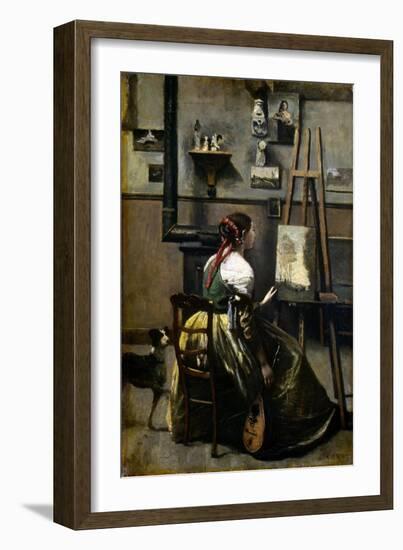 The Artist's Studio-Jean-Baptiste-Camille Corot-Framed Giclee Print