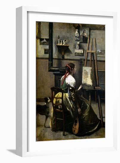 The Artist's Studio-Jean-Baptiste-Camille Corot-Framed Giclee Print