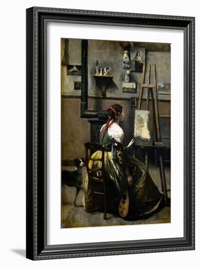 The Artist's Studio-Jean-Baptiste-Camille Corot-Framed Giclee Print