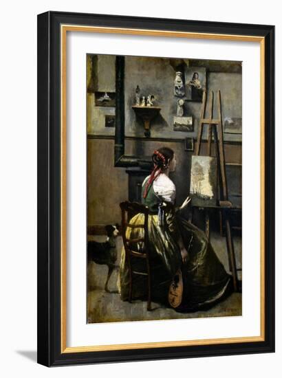 The Artist's Studio-Jean-Baptiste-Camille Corot-Framed Giclee Print