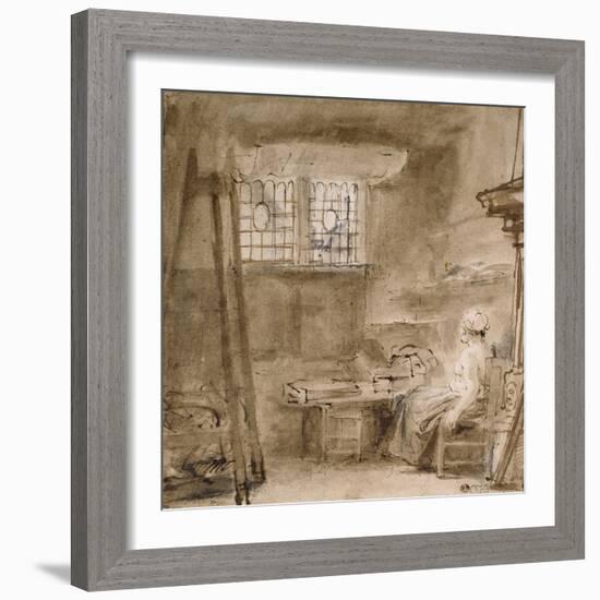 The Artist's Studio-Rembrandt van Rijn-Framed Giclee Print