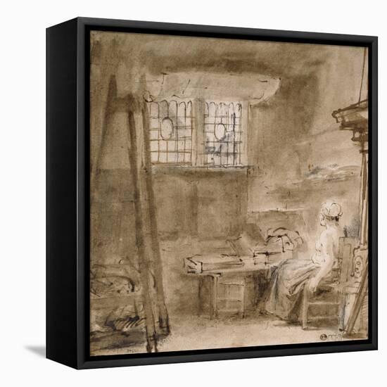 The Artist's Studio-Rembrandt van Rijn-Framed Premier Image Canvas