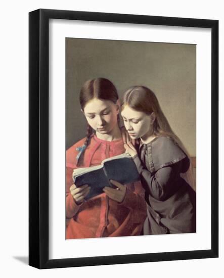 The Artist's Two Youngest Sisters, 1826-Constantin Hansen-Framed Giclee Print