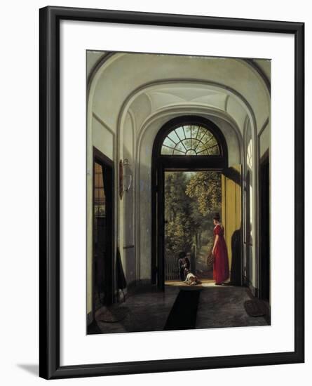 The Artist's Wife and Child in the Hall of their House on the Lijnbaansegracht-Carel Hansen-Framed Giclee Print