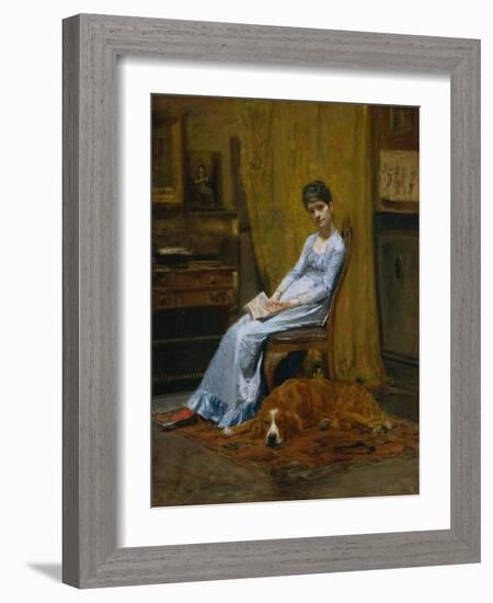 The Artist's Wife and His Setter Dog, c.1884-89-Thomas Cowperthwait Eakins-Framed Giclee Print