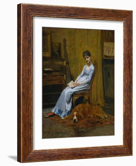 The Artist's Wife and His Setter Dog, c.1884-89-Thomas Cowperthwait Eakins-Framed Giclee Print