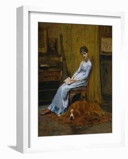 The Artist's Wife and His Setter Dog, c.1884-89-Thomas Cowperthwait Eakins-Framed Giclee Print