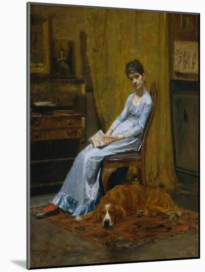 The Artist's Wife and His Setter Dog, c.1884-89-Thomas Cowperthwait Eakins-Mounted Giclee Print